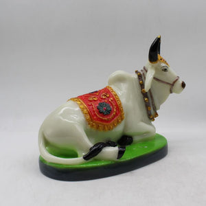 Kamdhenu Cow Gau Mata,Nandi cow Statue Kamdhenu Hindu God For Home Decor White