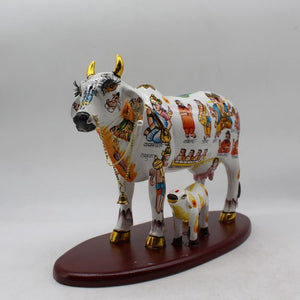 Kamdhenu Cow Gau Mata,Nandi cow Statue Kamdhenu Hindu God For Home Decor White