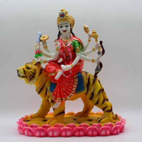 Ambe Mata Statue/ Durga Mata Murati / Durga Idol. Shakti Statue-Ambe Ma Idol Office-White Painted Bengali Durga Maa Murti-Durga Ma Idol-Ambe Maa Statue-Durga.AMBE MA HINDU Goddess  Statue Figurine Mataji Shakti Maa Ambaji