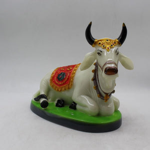 Kamdhenu Cow Gau Mata,Nandi cow Statue Kamdhenu Hindu God For Home Decor White