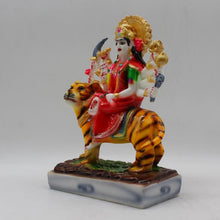 Load image into Gallery viewer, Ambe Mata Statue/ Durga Mata Murati / Durga Idol. Shakti Statue-Ambe Ma Idol Office-White Painted Bengali Durga Maa Murti-Durga Ma Idol-Ambe Maa Statue-Durga.AMBE MA HINDU Goddess  Statue Figurine Mataji Shakti Maa Ambaji