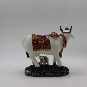 Kamdhenu Cow Gau Mata,Nandi cow Statue Kamdhenu Hindu God For Home Decor White