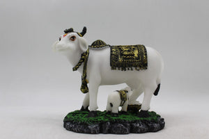 Kamdhenu Cow Gau Mata,Nandi cow Statue Kamdhenu Hindu God For Home Decor White