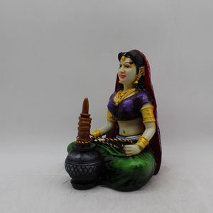 Rajasthani Girl,Rajasthani lady,Musician girl Rajasthani statue,idol Multi color