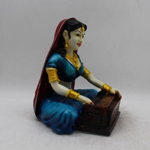 Rajasthani Girl,Rajasthani lady,Musician girl Rajasthani statue,idol Multi color