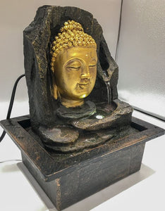 Gautam buddha Water Fountain Grey Buddha with LED Light Indoor Water Fountain