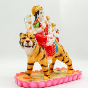 Shakti Statue-Ambe Ma Idol Office-White Painted Bengali Durga Maa Murti-Durga Ma Idol-Ambe Maa Statue-Durga.