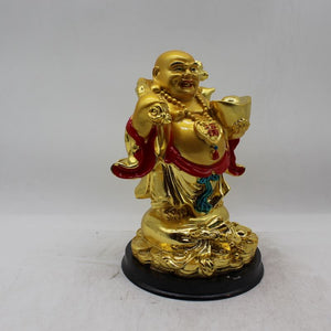 Lucky Laughing Buddha,statue,Happy sitting,luckey man,Happy man Gold color