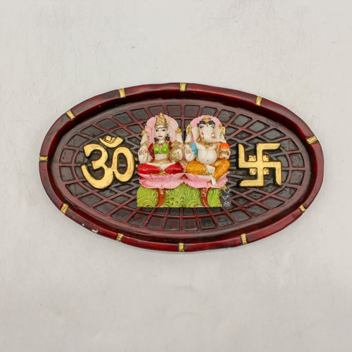 Ganesh Laxmi Maa Ganesha Laxmi Mata Wall Frame Hanging Home Decore Multi color