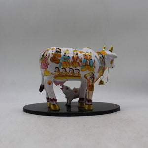 Kamdhenu Cow Gau Mata,Nandi cow Statue Kamdhenu Hindu God For Home Decor White