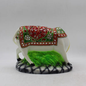 Kamdhenu Cow Gau Mata,Nandi cow Statue Kamdhenu Hindu God For Home Decor White