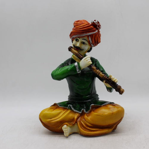 Rajasthani boy,Rajasthani man,Musician man Rajasthani statue, idol Green color