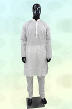 Load image into Gallery viewer, Men&#39;s Cotton Kurta Pyjama Set Achkan - White