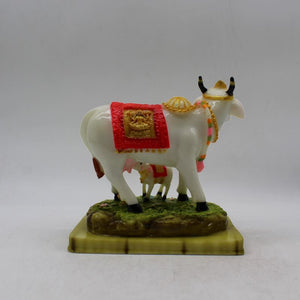 Kamdhenu Cow Gau Mata,Nandi cow Statue Kamdhenu Hindu God For Home Decor White