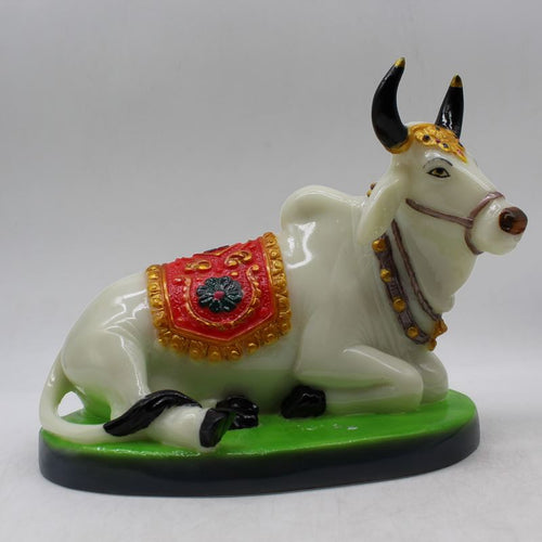 Kamdhenu Cow Gau Mata,Nandi cow Statue Kamdhenu Hindu God For Home Decor White