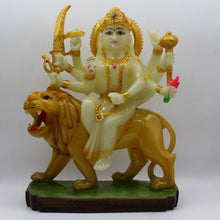 Load image into Gallery viewer, Ambe Mata Statue/ Durga Mata Murati / Durga Idol. Shakti Statue-Ambe Ma Idol Office-White Painted Bengali Durga Maa Murti-Durga Ma Idol-Ambe Maa Statue-Durga.AMBE MA HINDU Goddess  Statue Figurine Mataji Shakti Maa Ambaji