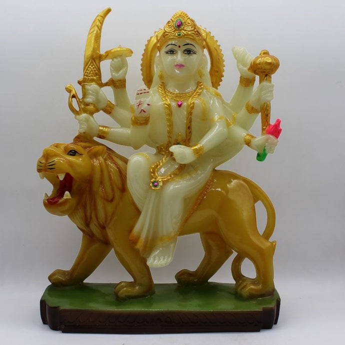 Ambe Mata Statue/ Durga Mata Murati / Durga Idol. Shakti Statue-Ambe Ma Idol Office-White Painted Bengali Durga Maa Murti-Durga Ma Idol-Ambe Maa Statue-Durga.AMBE MA HINDU Goddess  Statue Figurine Mataji Shakti Maa Ambaji