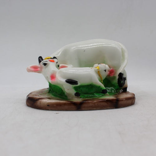 Kamdhenu Cow Gau Mata,Nandi cow Statue Kamdhenu Hindu God For Home Decor White