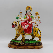 Load image into Gallery viewer, Ambe Mata Statue/ Durga Mata Murati / Durga Idol. Shakti Statue-Ambe Ma Idol Office-White Painted Bengali Durga Maa Murti-Durga Ma Idol-Ambe Maa Statue-Durga.AMBE MA HINDU Goddess  Statue Figurine Mataji Shakti Maa Ambaji