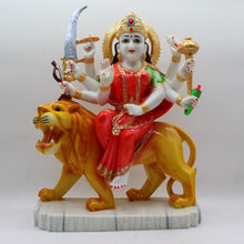 Load image into Gallery viewer, Ambe Mata Statue/ Durga Mata Murati / Durga Idol. Shakti Statue-Ambe Ma Idol Office-White Painted Bengali Durga Maa Murti-Durga Ma Idol-Ambe Maa Statue-Durga.AMBE MA HINDU Goddess  Statue Figurine Mataji Shakti Maa Ambaji