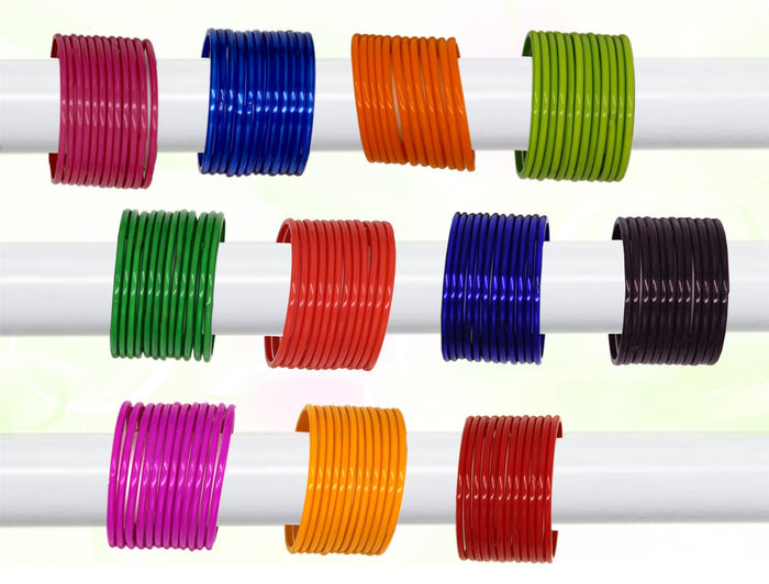 Indian Glass Bangles – Matt Finish, Set of 12