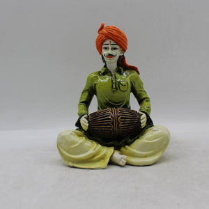 Rajasthani boy,Rajasthani man,Musician man Rajasthani statue, idol Green color