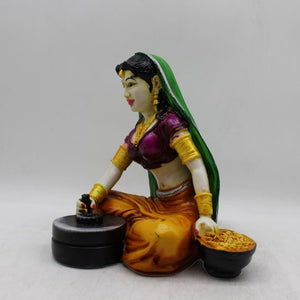 Rajasthani Girl,Rajasthani lady,Musician girl Rajasthani statue,idol Multi color