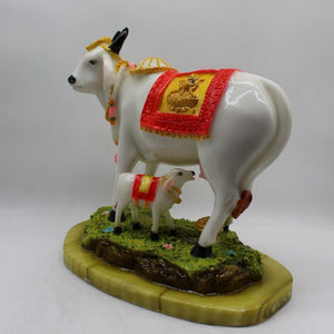 Kamdhenu Cow Gau Mata,Nandi cow Statue Hindu God For Home Decor White