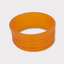 Load image into Gallery viewer, Colourful plastic Bangle Collection Modern Style Pretty Attractive Look Textured Colour Wrist Filler Indian Bollywood Thin Designer Jewellery Bracelets for Women. Set of 12.