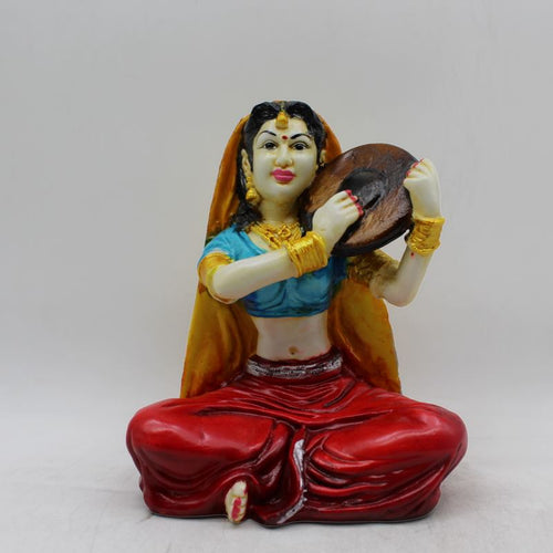 Rajasthani Girl,Rajasthani lady,Musician girl Rajasthani statue,idol Multi color