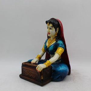 Rajasthani Girl,Rajasthani lady,Musician girl Rajasthani statue,idol Multi color