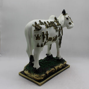 Kamdhenu Cow Gau Mata,Nandi cow Statue Hindu God For Home Decor White