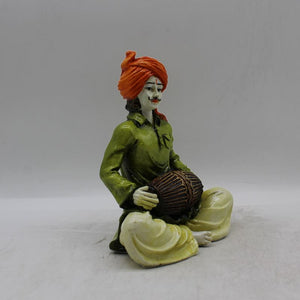 Rajasthani boy,Rajasthani man,Musician man Rajasthani statue, idol Green color