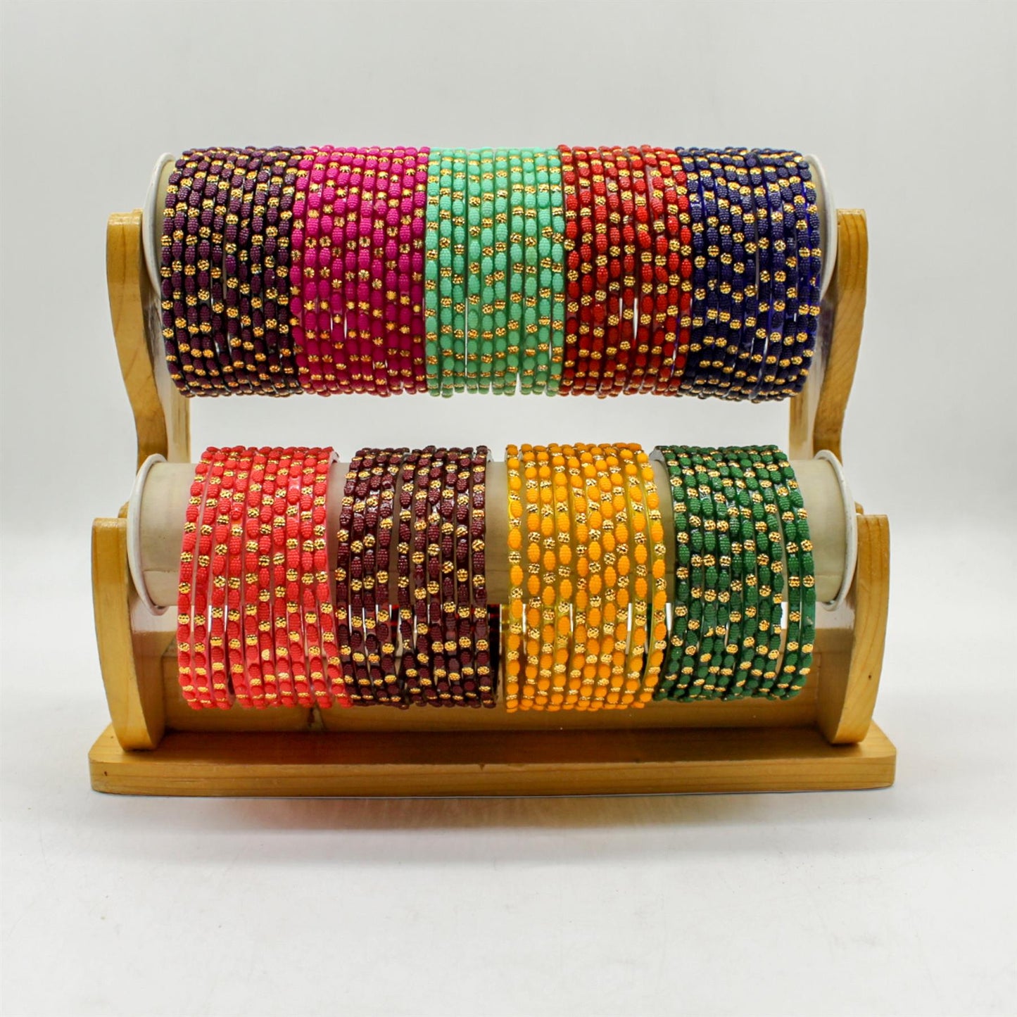 Indian Glass Bangles Set Dot Pattern Bollywood Style Wedding Favour Set Of 12