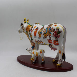 Kamdhenu Cow Gau Mata,Nandi cow Statue Kamdhenu Hindu God For Home Decor White