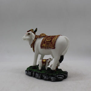 Kamdhenu Cow Gau Mata,Nandi cow Statue Kamdhenu Hindu God For Home Decor White