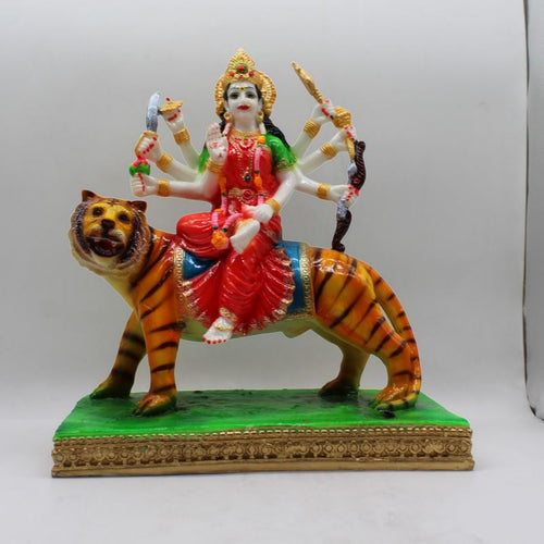 Ambe Mata Statue/ Durga Mata Murati / Durga Idol. Shakti Statue-Ambe Ma Idol Office-White Painted Bengali Durga Maa Murti-Durga Ma Idol-Ambe Maa Statue-Durga.AMBE MA HINDU Goddess  Statue Figurine Mataji Shakti Maa Ambaji