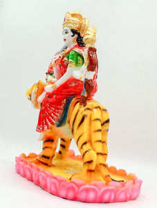 Shakti Statue-Ambe Ma Idol Office-White Painted Bengali Durga Maa Murti-Durga Ma Idol-Ambe Maa Statue-Durga.