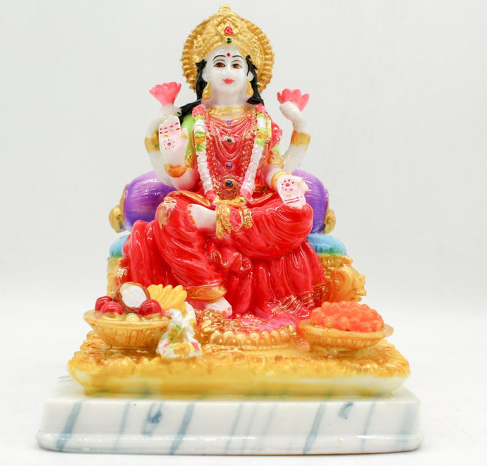 Hindu God Laxmi Statue Idol For Home Temple Home Decor,Hindu Goddess Lord laxmi Statue, Indian Idol Laxmi Sitting pose. India God Figurine Home Mandir Temple Altar Yoga Decor Diwali Pooja Gifts