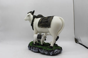 Kamdhenu Cow Gau Mata,Nandi cow Statue Kamdhenu Hindu God For Home Decor White