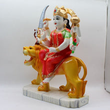 Load image into Gallery viewer, Ambe Mata Statue/ Durga Mata Murati / Durga Idol. Shakti Statue-Ambe Ma Idol Office-White Painted Bengali Durga Maa Murti-Durga Ma Idol-Ambe Maa Statue-Durga.AMBE MA HINDU Goddess  Statue Figurine Mataji Shakti Maa Ambaji