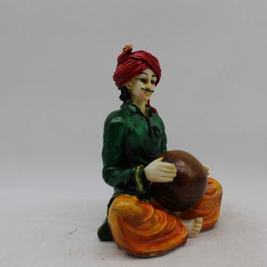 Rajasthani boy,Rajasthani man,Musician man Rajasthani statue, idol Green color