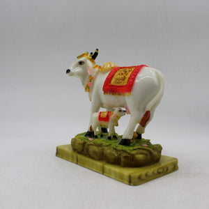 Kamdhenu Cow Gau Mata,Nandi cow Statue Kamdhenu Hindu God For Home Decor White