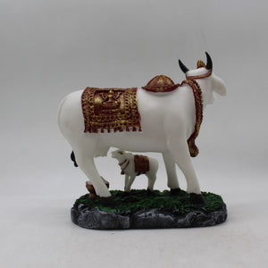 Kamdhenu Cow Gau Mata,Nandi cow Statue Kamdhenu Hindu God For Home Decor White