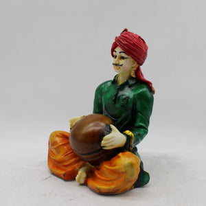 Rajasthani boy,Rajasthani man,Musician man Rajasthani statue, idol Green color