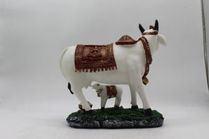 Kamdhenu Cow Gau Mata,Nandi cow Statue Kamdhenu Hindu God For Home Decor White