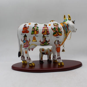 Kamdhenu Cow Gau Mata,Nandi cow Statue Kamdhenu Hindu God For Home Decor White