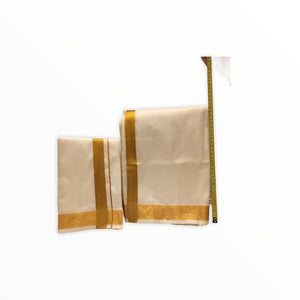 Men's Traditional Veshti / Dhoti / Vasti with Angavastram