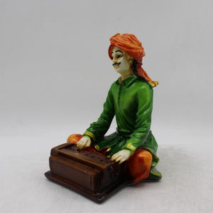 Rajasthani boy,Rajasthani man,Musician man Rajasthani statue, idol Green color