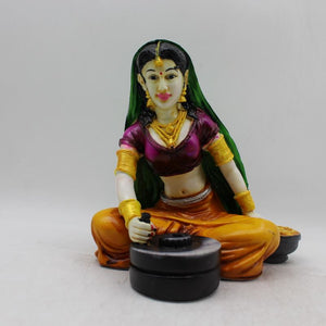 Rajasthani Girl,Rajasthani lady,Musician girl Rajasthani statue,idol Multi color